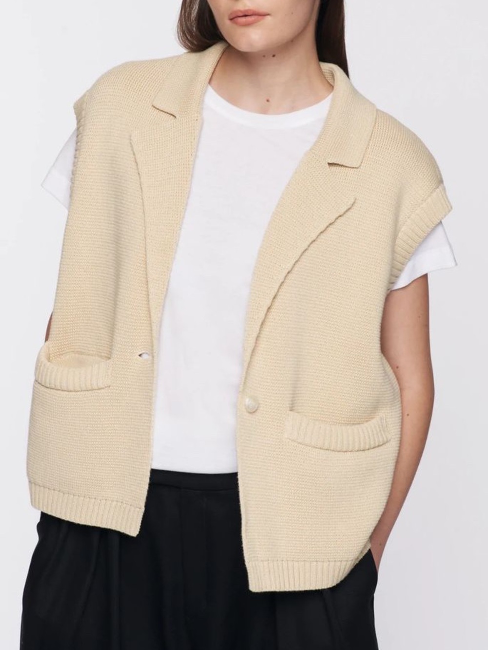 KOTN 100% Cotton Fine Knit Buttoned Vest